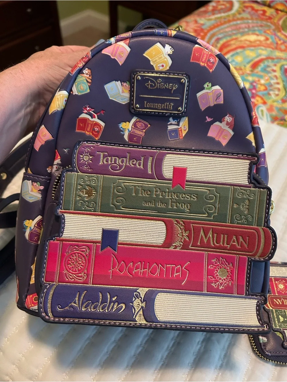Disney Loungefly Princess Storybook Backpack and Wallet Set